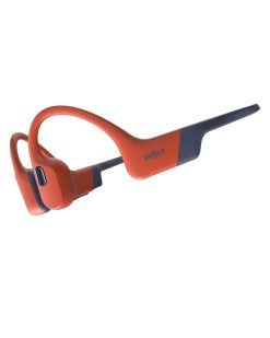 SHOKZ OpenSwim Pro Casque à Conduction osseuse, écouteurs sans Fil à Oreilles Libres, IP68, Bluetooth 5.4, Stockage MP3 32Go, micros à Annulation de Bruit, 9h d'autonomie pour Courir et Nager - Rouge